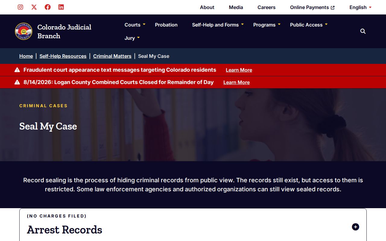Colorado court sealing forms for Grand County arrest records
